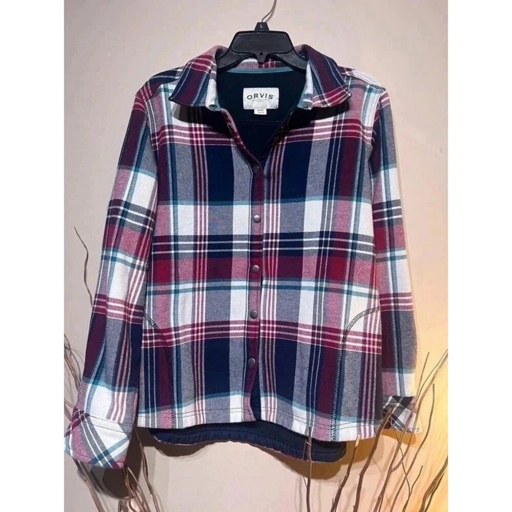 Orvis plaid button front shacket